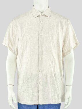Ermenegildo Zegna Men's Linen Short-Sleeve Shirt | Size Large (Est.) | NWOT